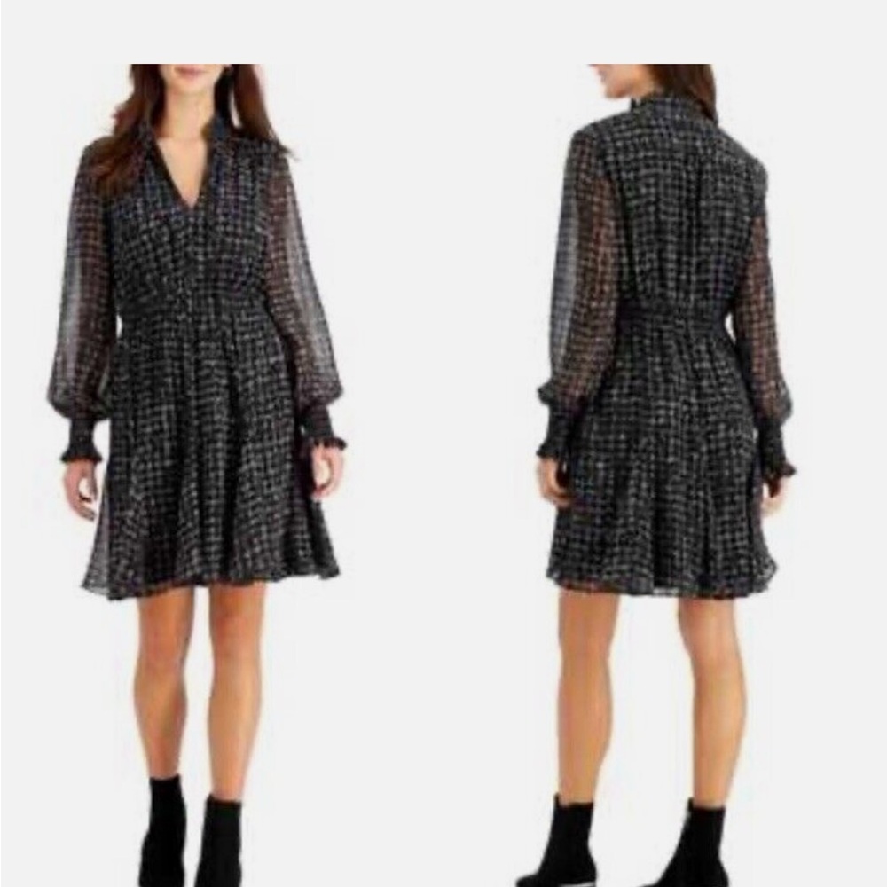 JUST TAYLOR pleated lined dress